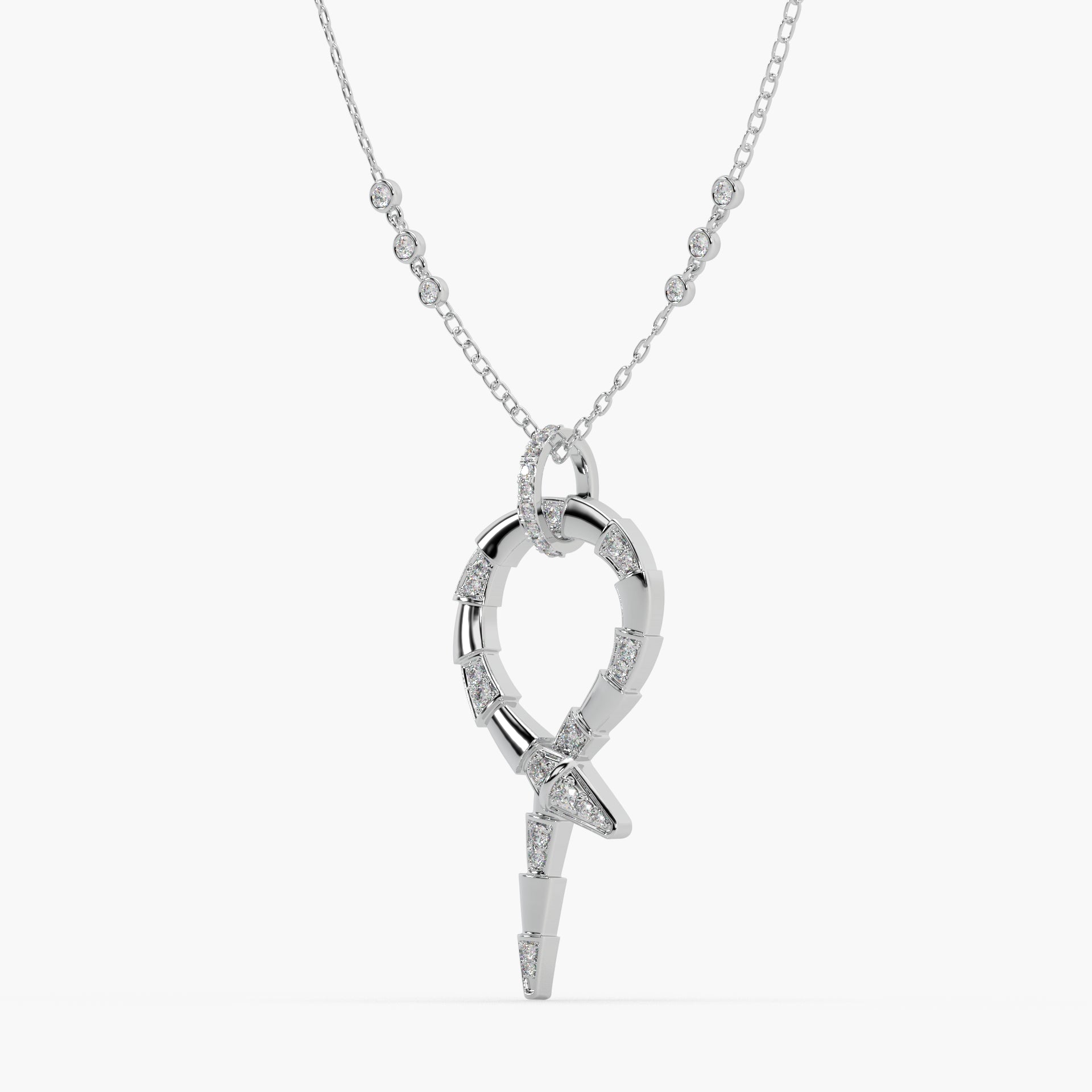 Guru Jewel's Round Diamond Studded In Silver Exclusive Only Pendent For Her