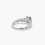 Guru Jewel's Fancy Emerald And Round Diamond Studded Fascinating Silver Ring For Her