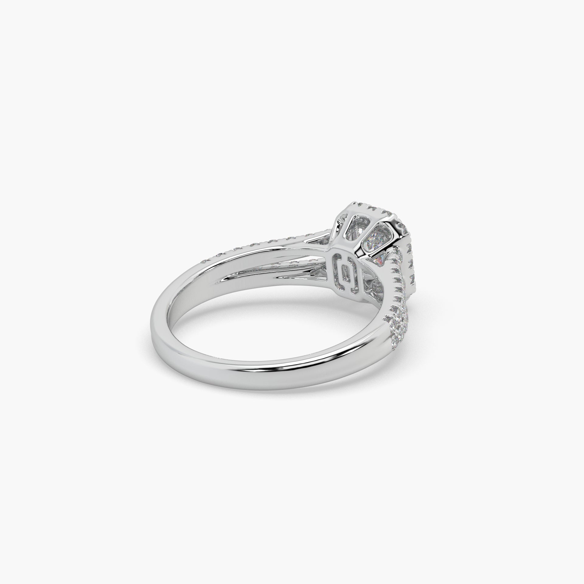 Guru Jewel's Fancy Emerald And Round Diamond Studded Fascinating Silver Ring For Her