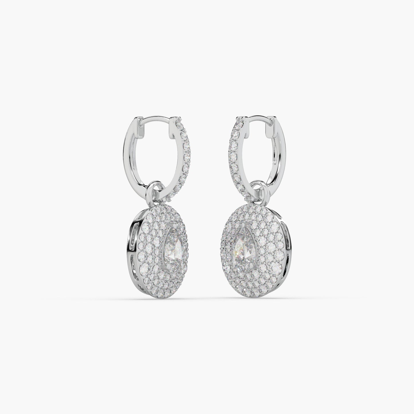 Guru Jewel's Round Solitaire Diamond Studded In Silver Captivating Bali Earrings For Her