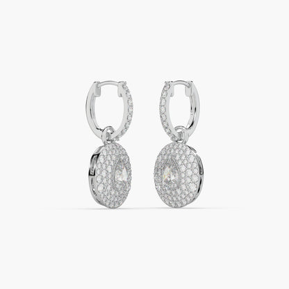 Guru Jewel's Round Solitaire Diamond Studded In Silver Captivating Bali Earrings For Her