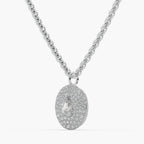 Guru jewel's Round Diamond Studded In Silver Only Pendent For Her