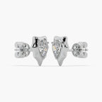 Guru Jewel's Pear Shaped Solitaire Diamond Studded In Silver Earrings For Her