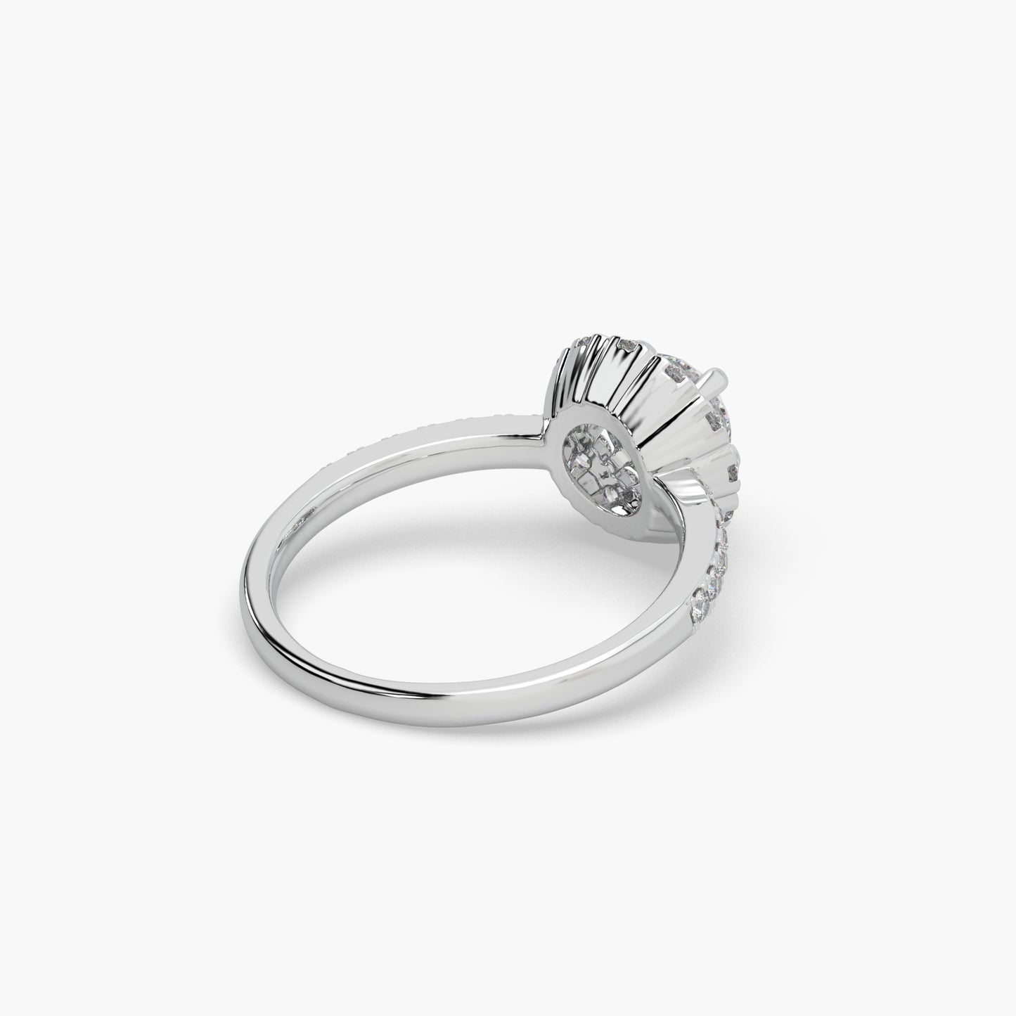 Guru Jewel's Round Solitaire Studded Silver Ring For Her