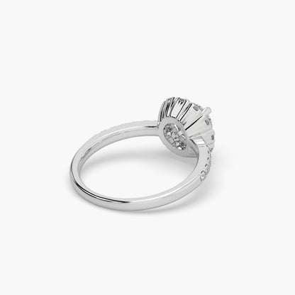 Guru Jewel's Round Solitaire Studded Silver Ring For Her