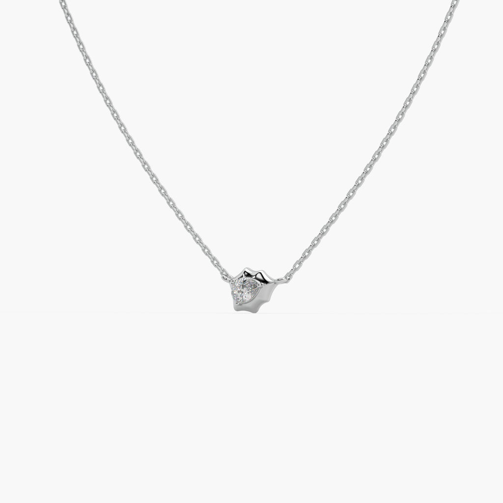Guru Jewel's Pear Shaped Solitaire Diamond Studded In Silver Only Pendent For Her
