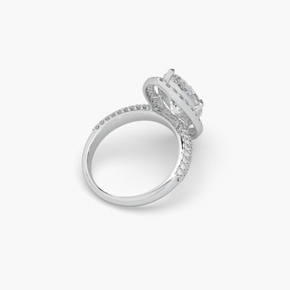 Guru Jewel's Fancy Marquise And Round Diamond Studded Captivating Silver Ring For Her