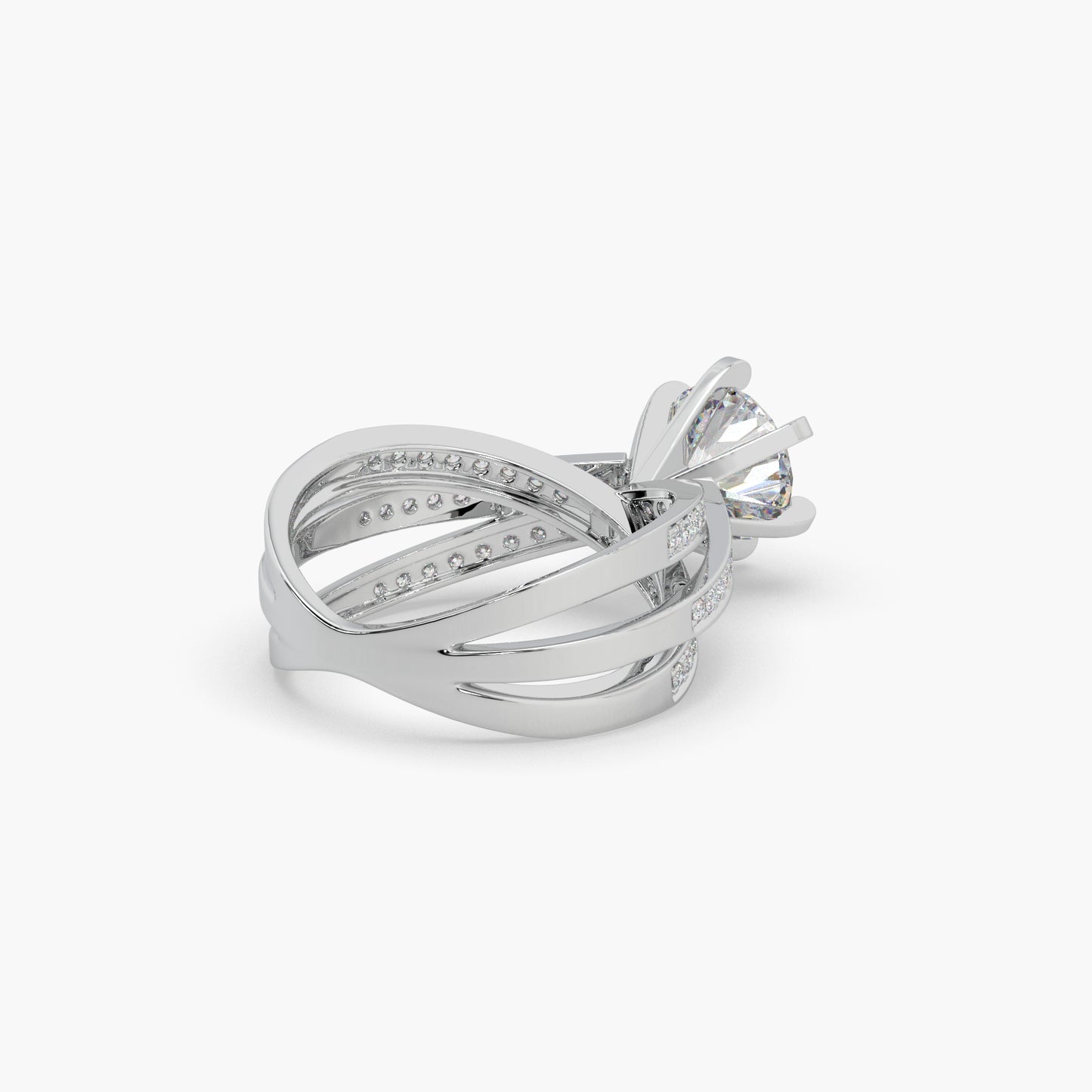 Guru Jewel's Round Solitaire Studded Impressive Silver Ring For Her