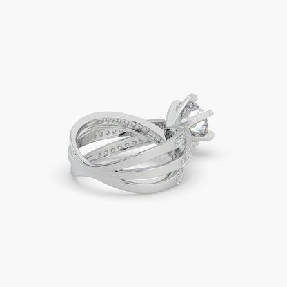 Guru Jewel's Round Solitaire Studded Impressive Silver Ring For Her
