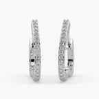 Guru Jewel's Round Diamond Studded Hear Shaped Beautiful Silver Earrings For Her