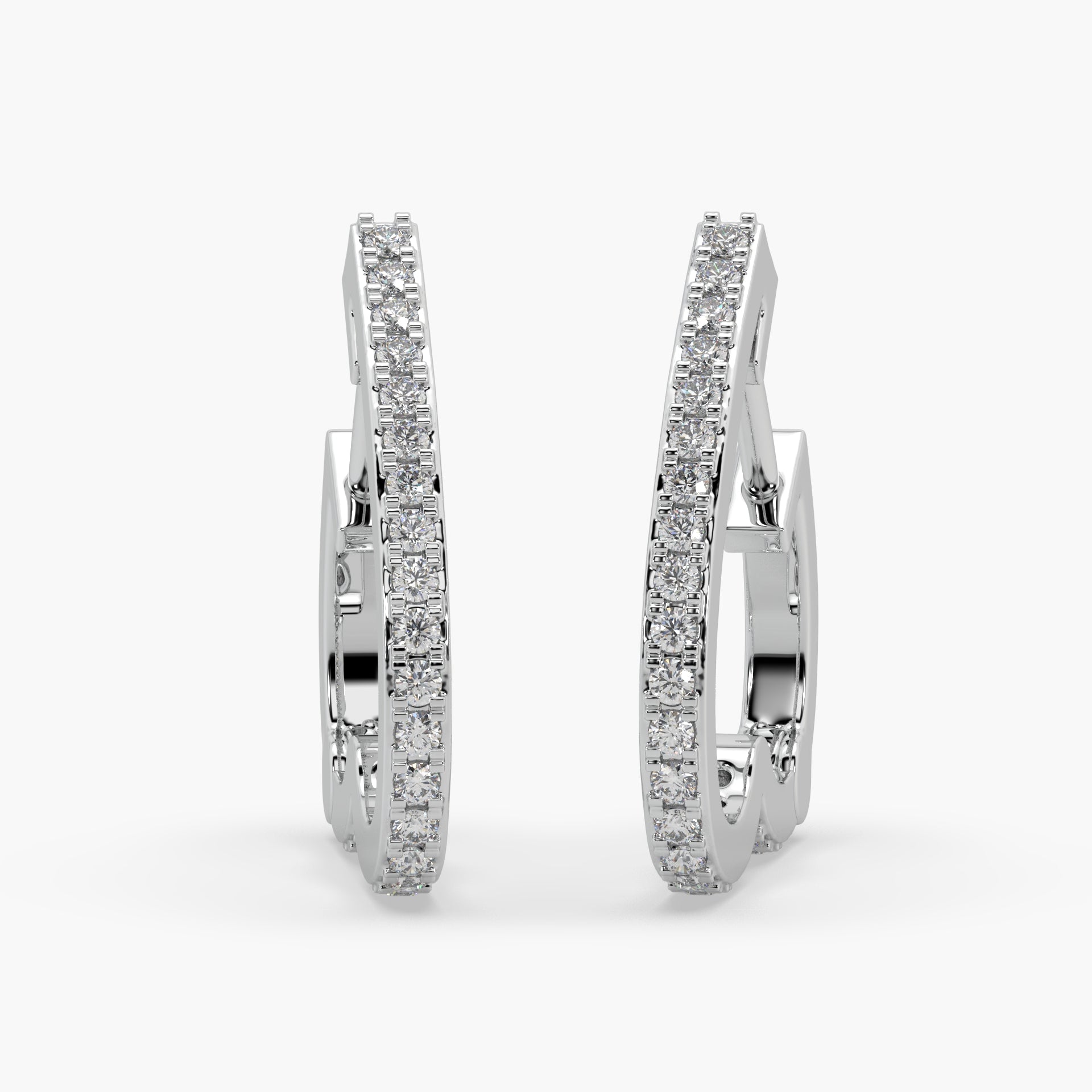Guru Jewel's Round Diamond Studded Hear Shaped Beautiful Silver Earrings For Her