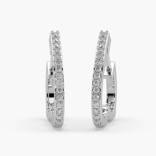 Guru Jewel's Round Moissanite Studded Hear Shaped Beautiful Silver Earings For Her