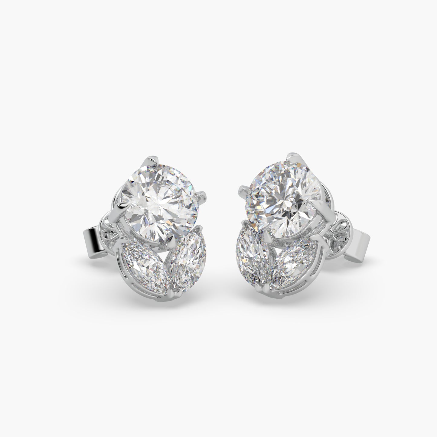 Guru Jewel's Round And Marquise Studded Earrings For Her