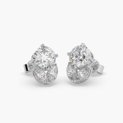 Guru Jewel's Round And Marquise Studded Earrings For Her