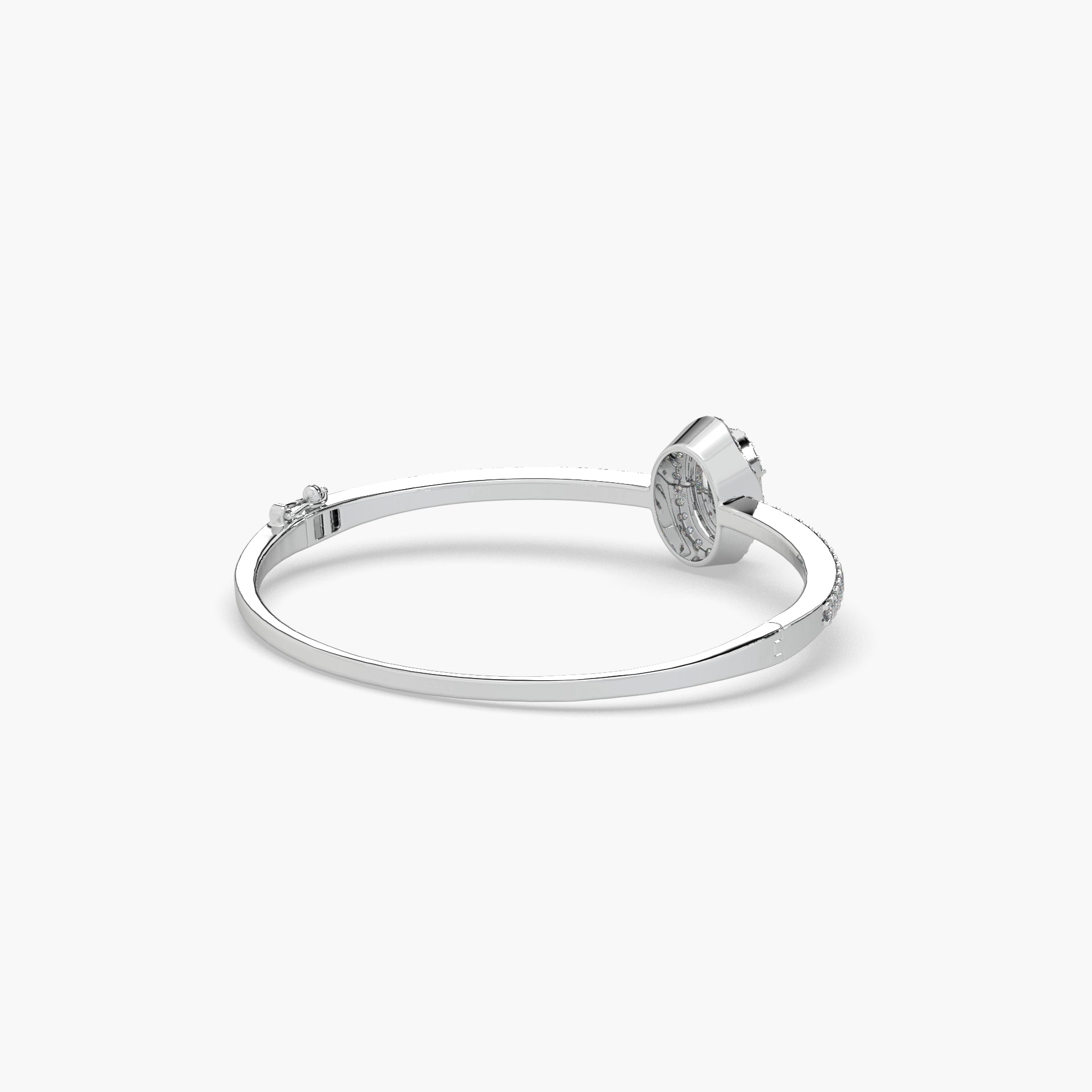Guru Jewel's Round And Baguette Diamond Studded Exclusive Silver Bracelet For Her