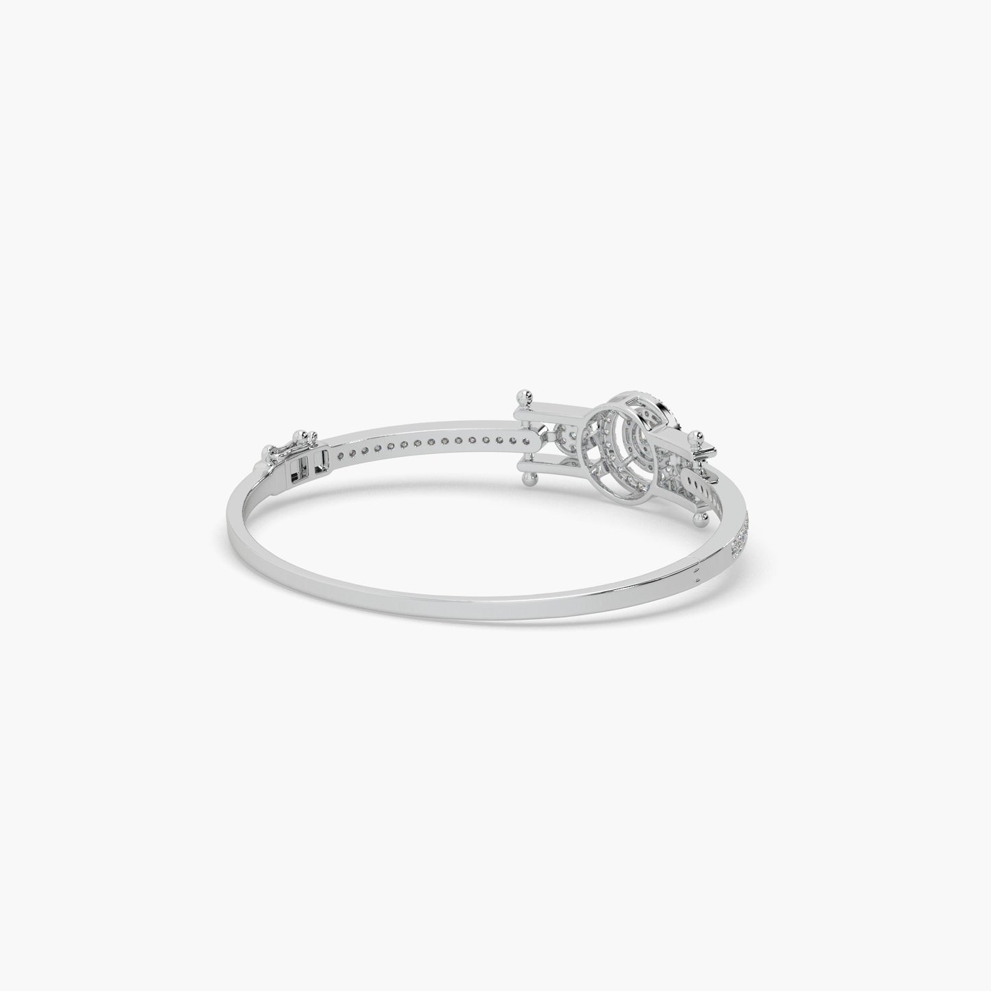 Guru Jewel's Round And Baguette Studded Attractive Silver Bracelet For Her
