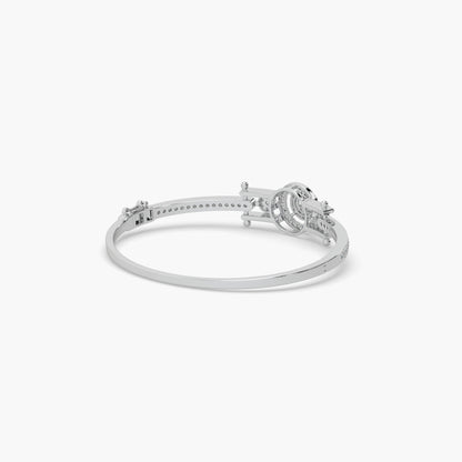 Guru Jewel's Round And Baguette Studded Attractive Silver Bracelet For Her