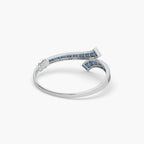 Guru Jewel's Beautiful Round And Baguette Diamond Studded Fabulous Silver Bracelet For Her