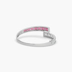 Guru Jewel's Round And Baguette Diamond Studded Fascinating Silver Bracelet For Her