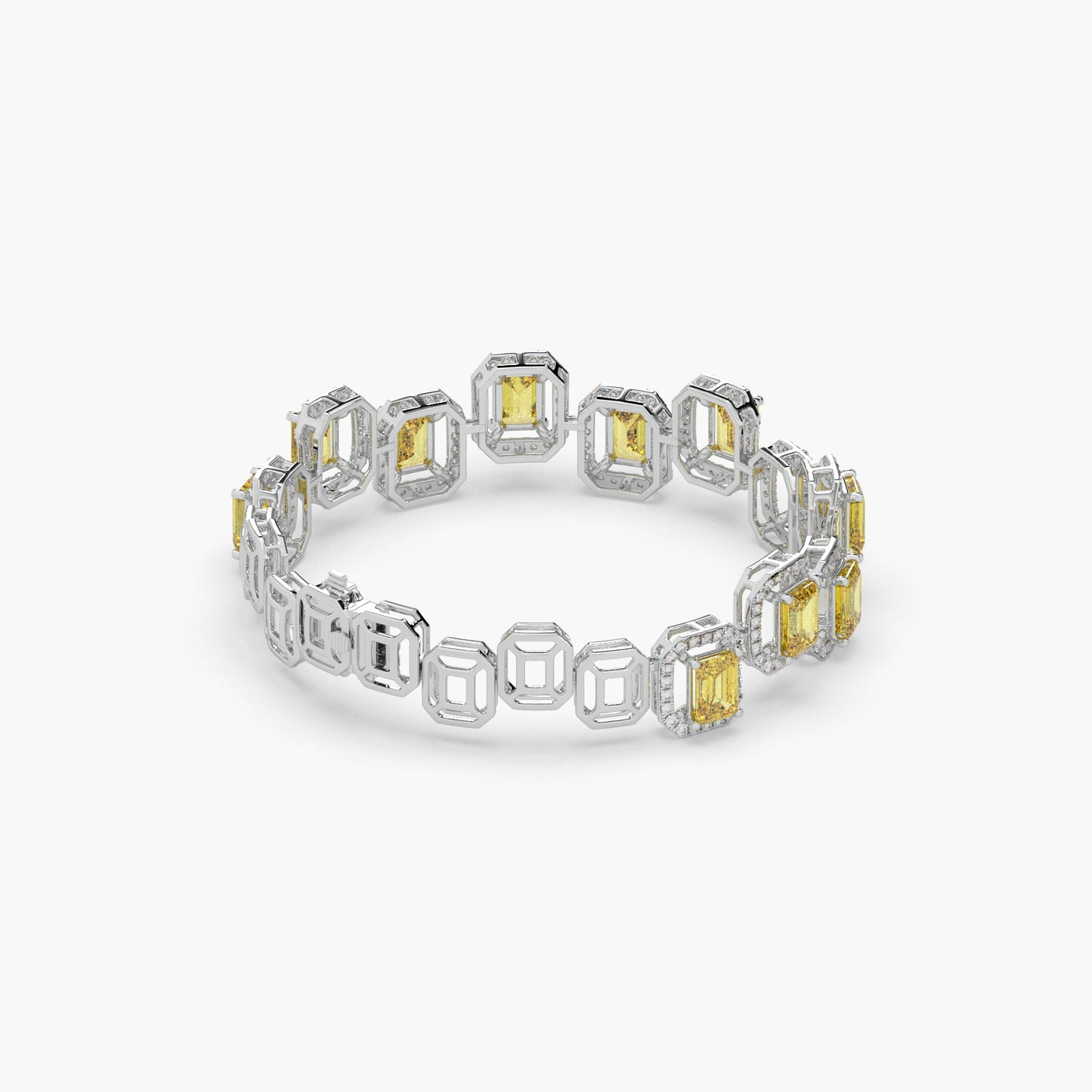 Guru Jewel's Round And Fancy Emerald Diamond Studded Attractive Bracelet For Her