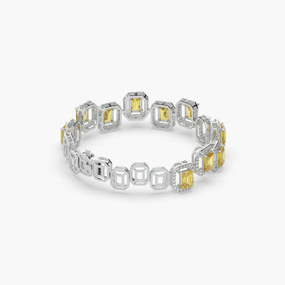 Guru Jewel's Round And Fancy Emerald Diamond Studded Attractive Bracelet For Her