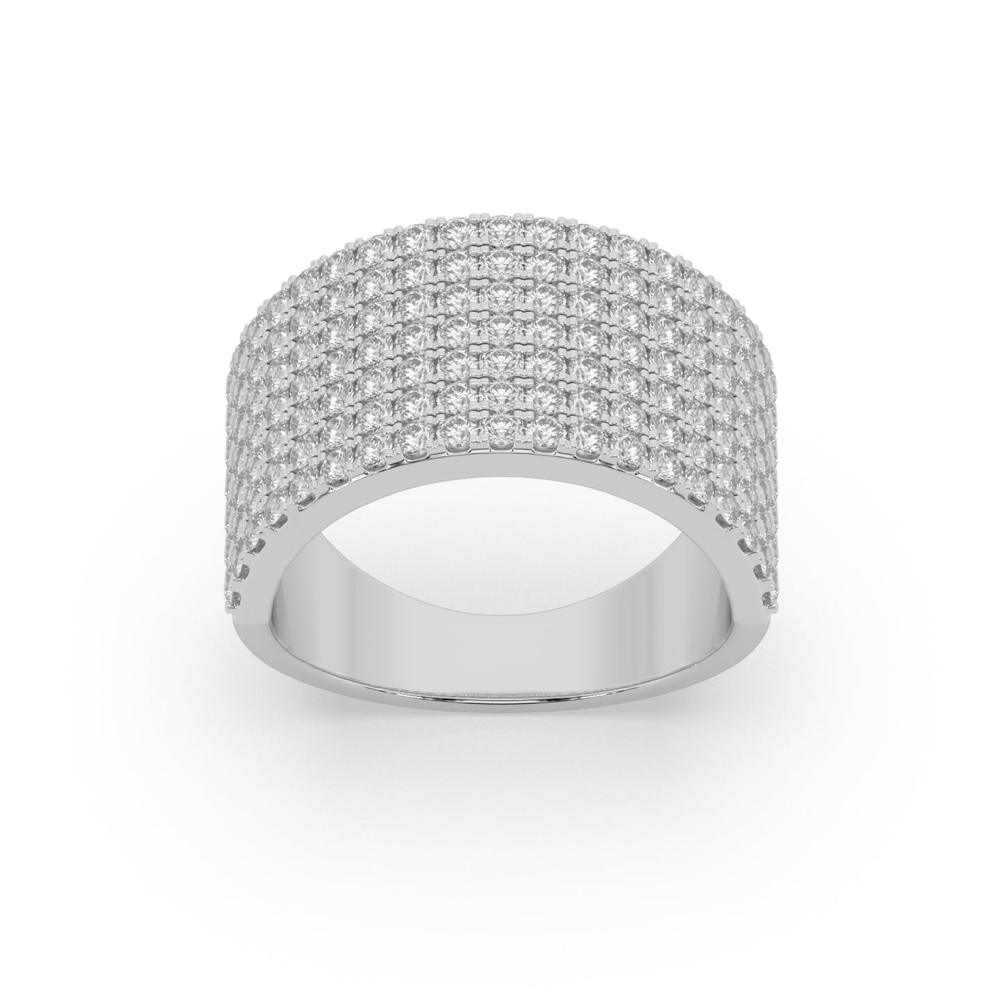 Guru Jewel's Round Diamond Studded Fascinating Silver Ring For Her