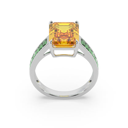 Guru Jewel's Exclusive Colored Stone Studded Silver Ring