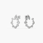 Guru Jewel's Fancy Diamond Studded Astonishing Silver Earrings For Her