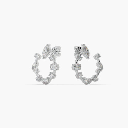 Guru Jewel's Fancy Diamond Studded Astonishing Silver Earrings For Her