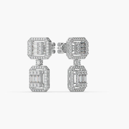 Guru Jewel's Diamond Studded Captivating Silver Earrings For Her
