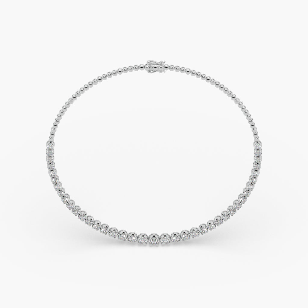 Guru Jewel's Round Solitaire Diamond Studded Silver String Necklace For Her