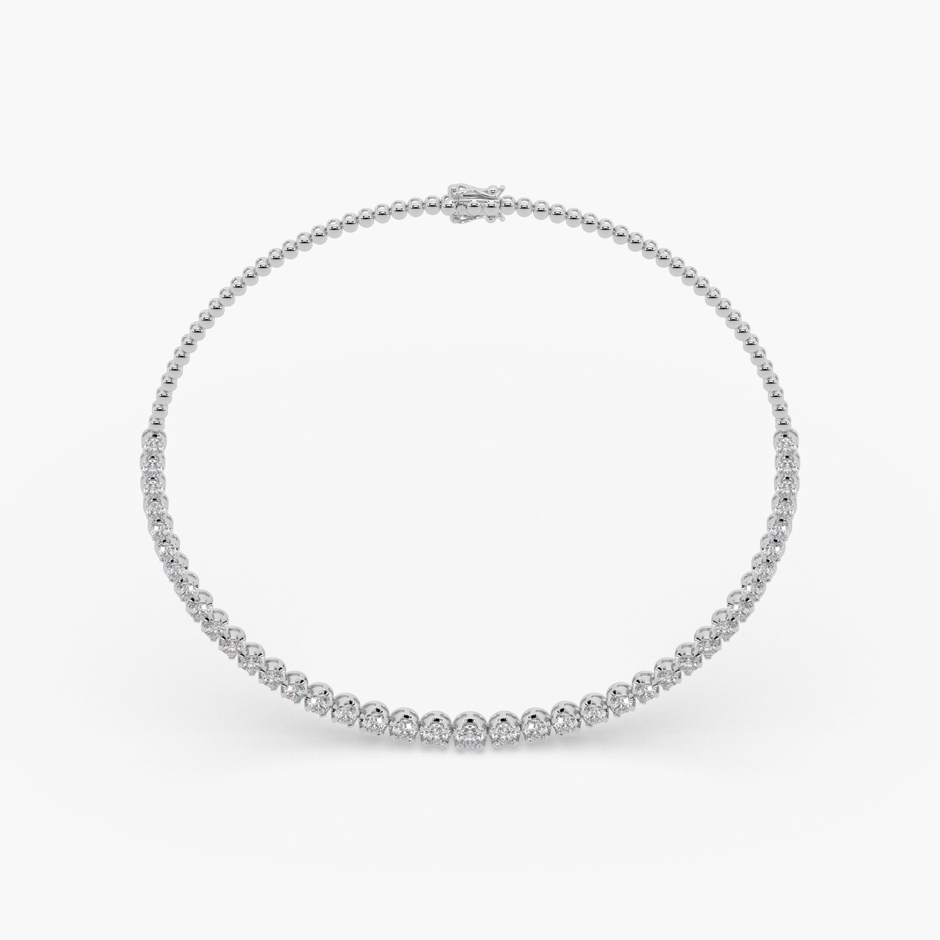 Guru Jewel's Round Solitaire Diamond Studded Silver String Necklace For Her