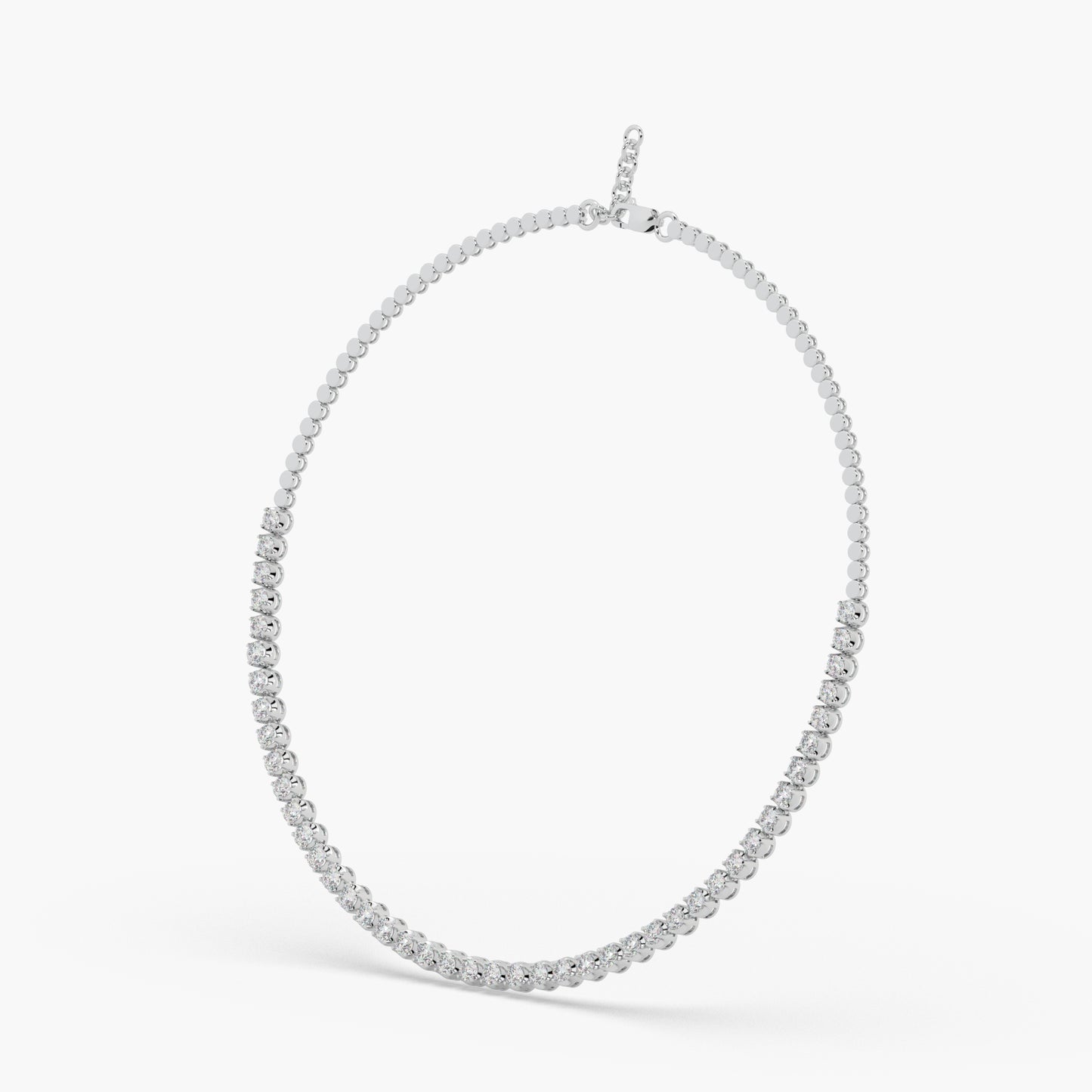 Guru Jewel's Round Solitaire Diamond Studded Fascinating Silver String Necklace For Her