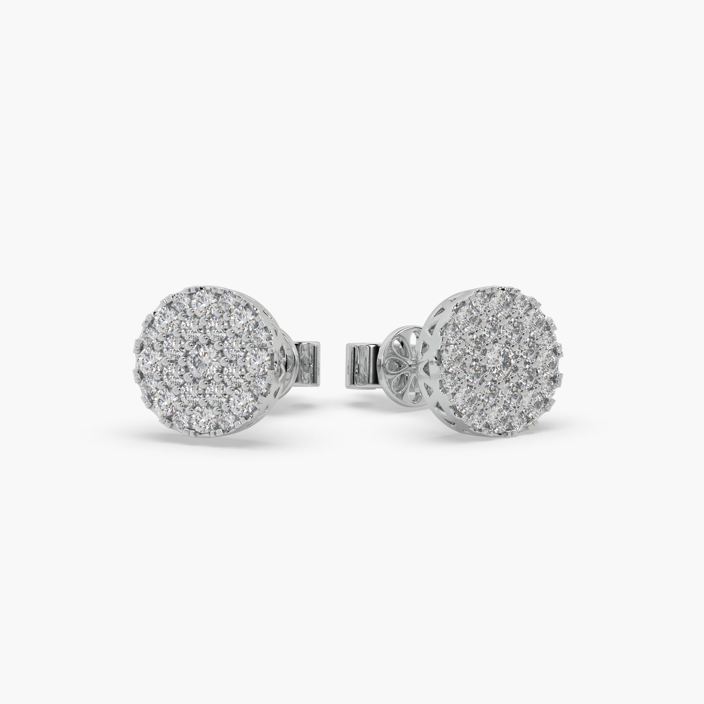 Guru Jewel's Round Diamond Studded Diamond Round Shape Earrings  For Her