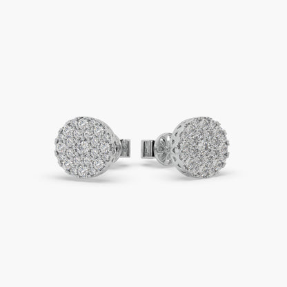Guru Jewel's Round Diamond Studded Diamond Round Shape Earrings  For Her