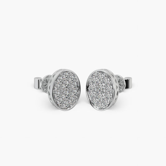 Guru Jewel's Round Moissanite Studded Oval Shape Earings For Her