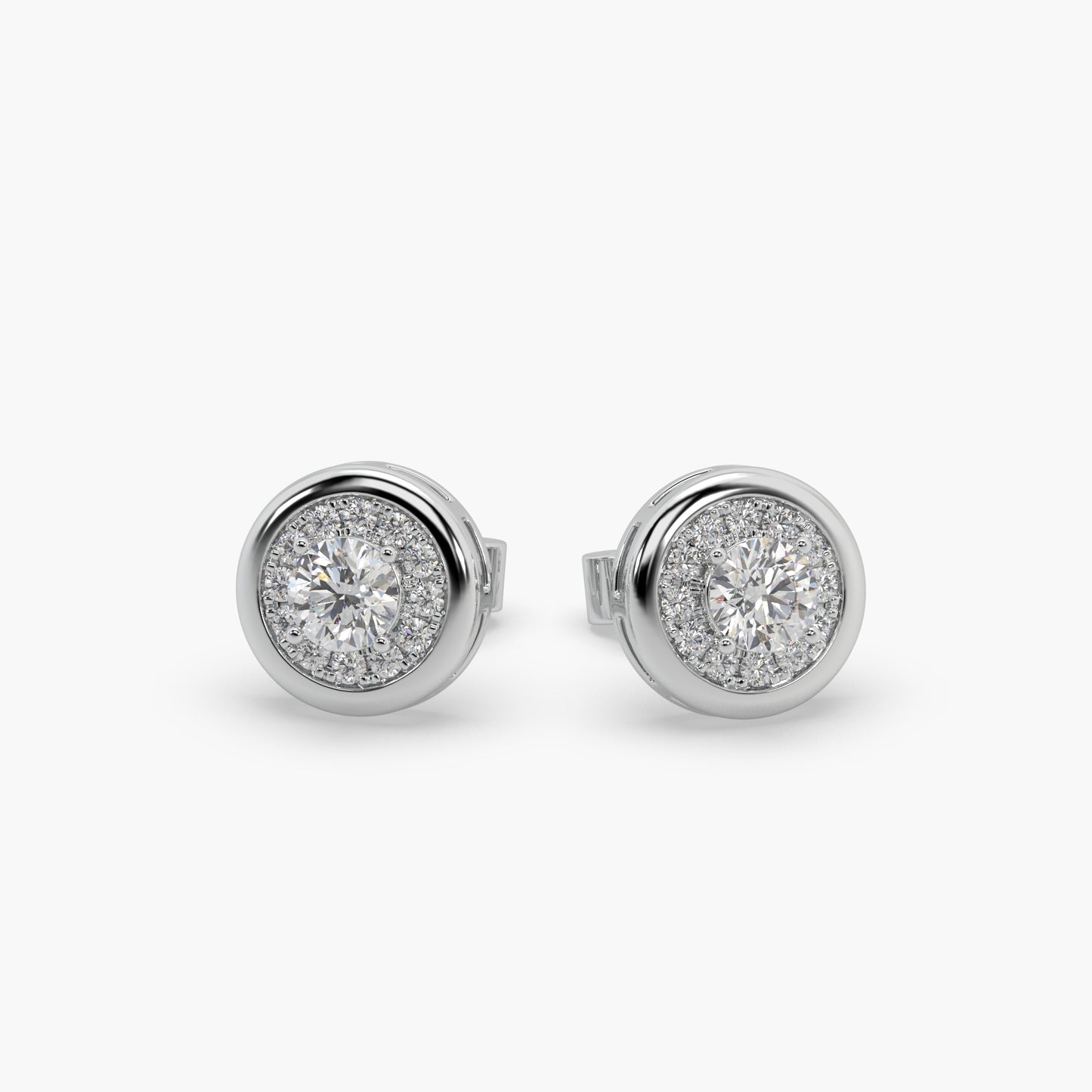 Guru Jewel's Round Diamond Studded Round Shaped Attractive Silver Earrings For Her