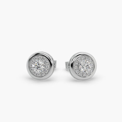 Guru Jewel's Round Diamond Studded Round Shaped Attractive Silver Earrings For Her