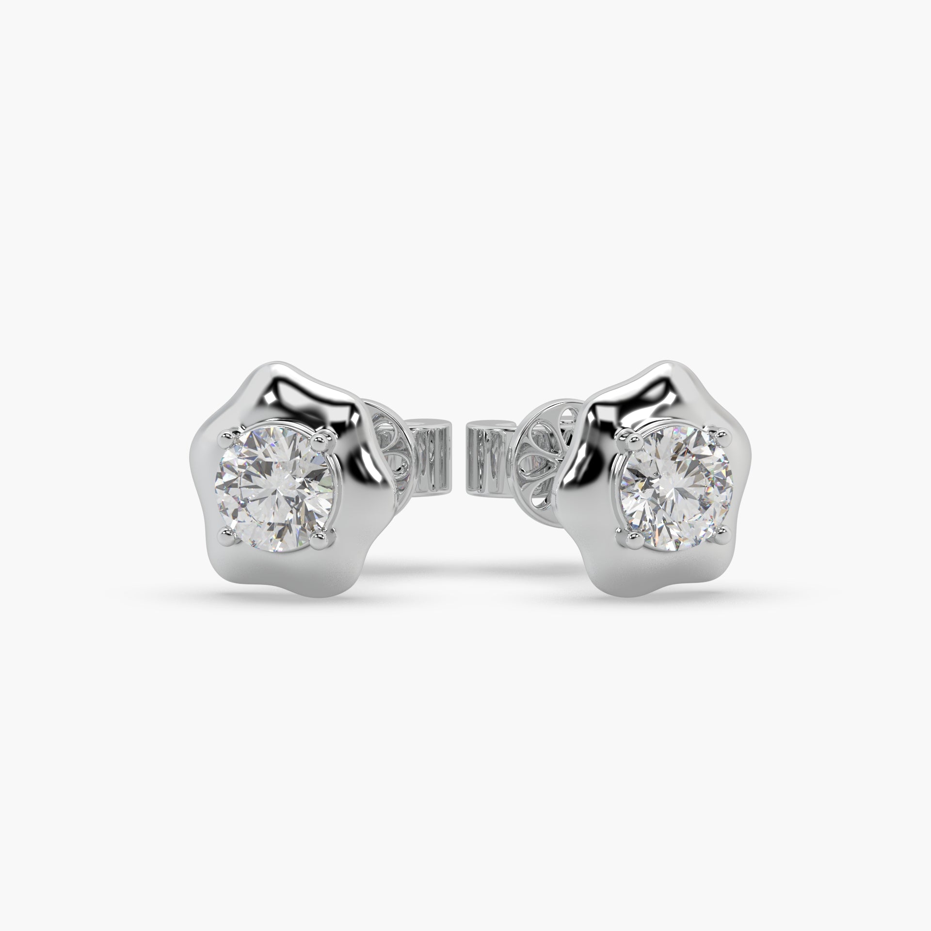 Guru Jewel's Round Solitaire Studded Fancy Shape Earrings For Her