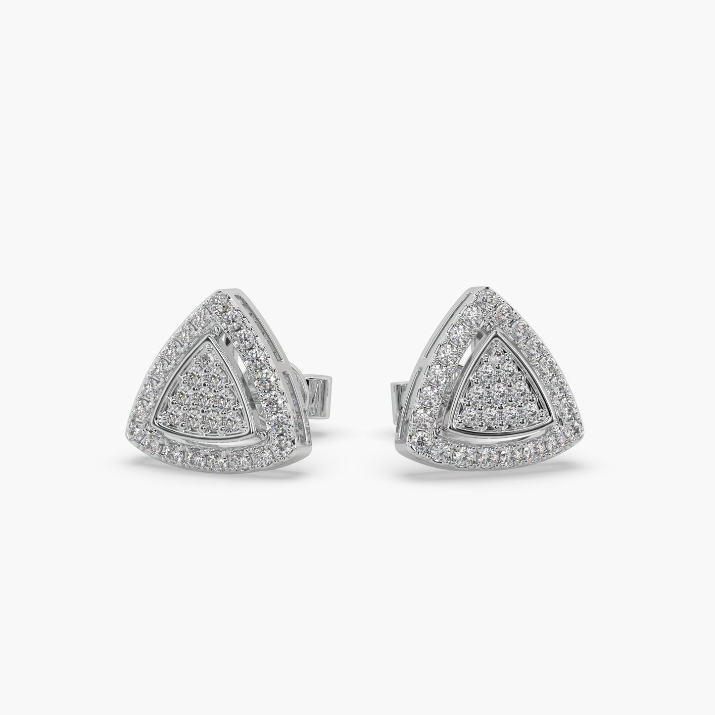 Guru Jewel's Moissanite Studded Silver Earings For Her