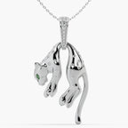 Guru Jewel's Exclusive Jaguar Pattern Diamond Studded Silver Only Pendent