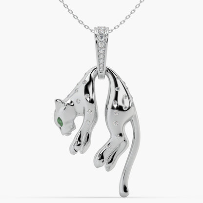 Guru Jewel's Exclusive Jaguar Pattern Diamond Studded Silver Only Pendant