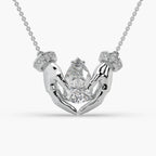 Guru Jewel's Pear Shaped Diamond Studded Silver Only Pendent For Her