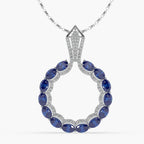 Guru Jewel's Astonishing Blue Sapphire And Diamond Studded Only Pendent For Her