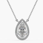 Guru Jewel's Pear Shaped Diamond Studded In Silver Only Pendent For Her