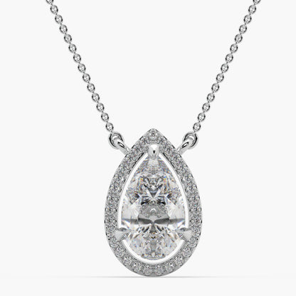 Guru Jewel's Pear Shaped Diamond Studded In Silver Only Pendant For Her