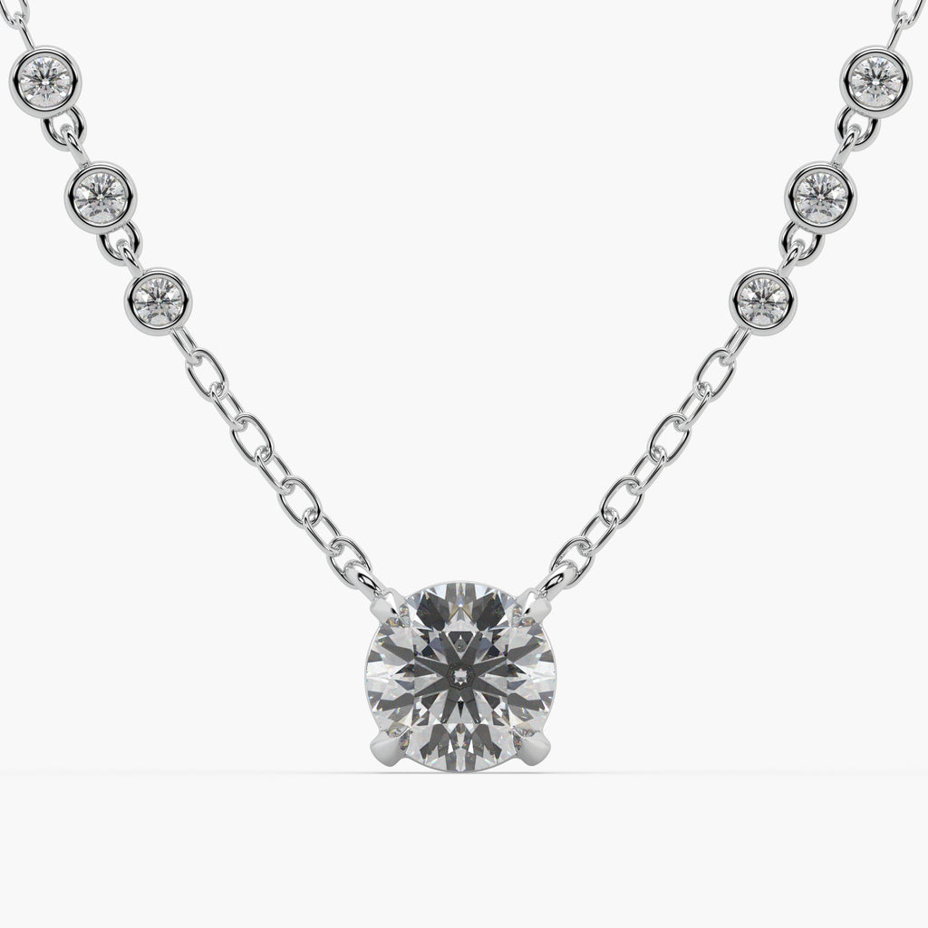 Guru Jewel's Round Solitaire Diamond Studded In Silver Only Pendent For Her