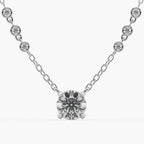 Guru Jewel's Round Solitaire Diamond Studded In Silver Only Pendent For Her