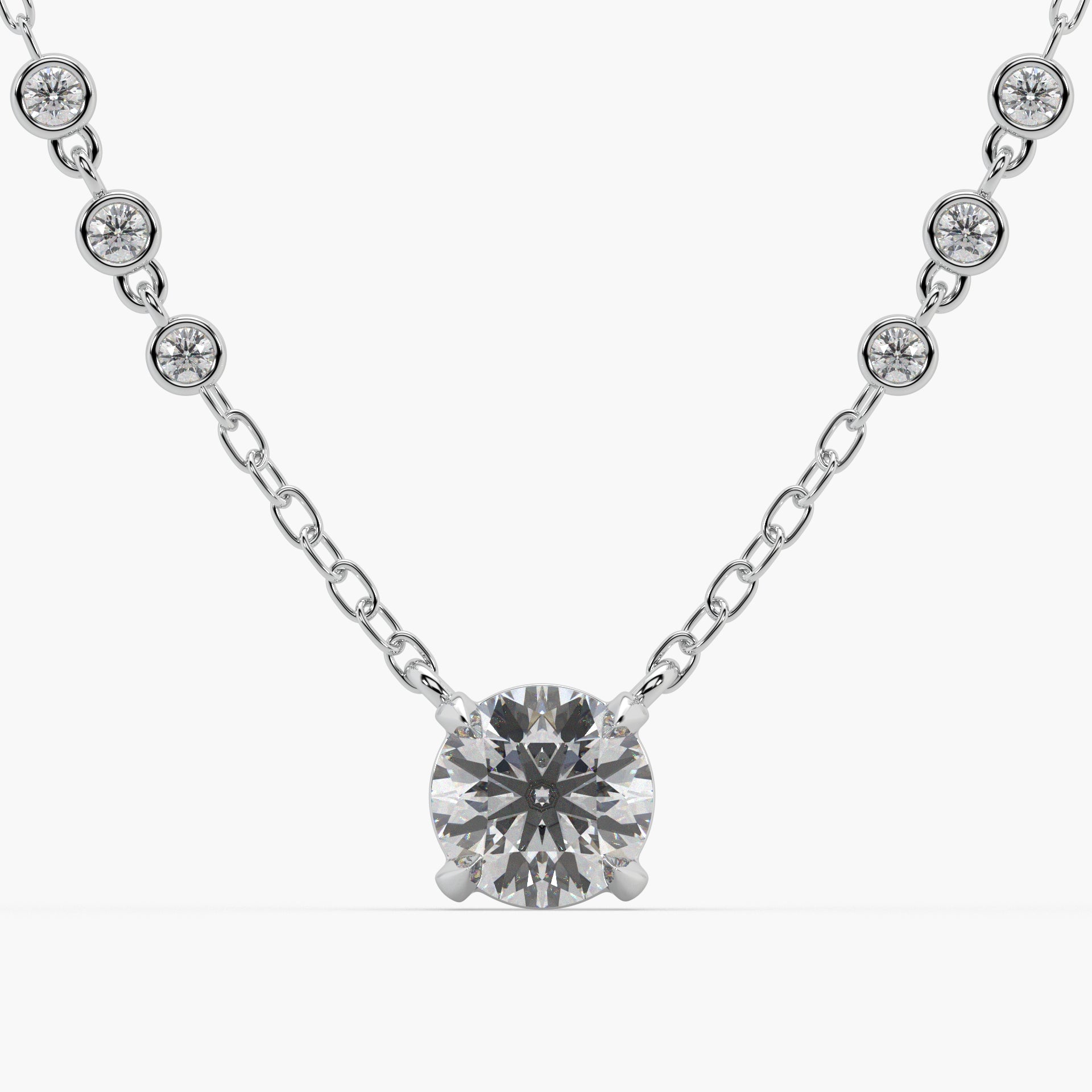 Guru Jewel's Round Solitaire Diamond Studded In Silver Only Pendent For Her