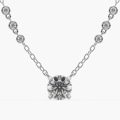 Guru Jewel's Round Solitaire Diamond Studded In Silver Only Pendant For Her